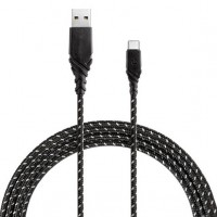 Кабель EnergEA NyloGlitz USB-C — USB-A (2.0) 1.5 м чёрный