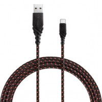 Кабель EnergEA NyloGlitz USB-C — USB-A (2.0) 1.5 м красный