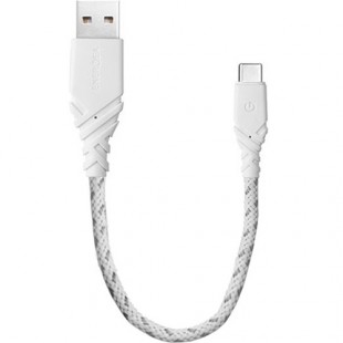 Кабель EnergEA NyloGlitz USB-C — USB-A (2.0) 18 cм белый оптом