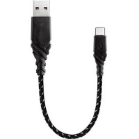 Кабель EnergEA NyloGlitz USB-C — USB-A (2.0) 18 cм чёрный