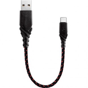Кабель EnergEA NyloGlitz USB-C — USB-A (2.0) 18 cм красный оптом