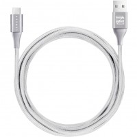 Кабель Lenzza USB to USB-C Kevlar Nylon Braided Charge Cable (2 метра) серебристый