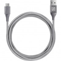 Кабель Lenzza USB to USB-C Kevlar Nylon Braided Charge Cable (2 метра) серый Graphite