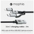 Кабель Mophie 3 in 1 Charging Cable USB-C+Lightning+Micro-USB (1 метр) чёрный оптом