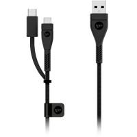 Кабель Mophie PRO Switch-tip cable USB-A to USB-C & micro-USB (2 метра) чёрный