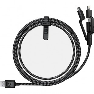 Кабель Nomad Universal Cable 3 in 1 Lightning+USB-C+Micro-USB (1,5 метра) чёрный оптом