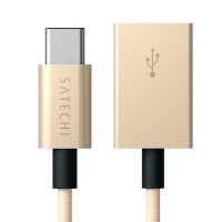 Переходник Satechi Aluminum Type-C USB 3.1 to Type-A USB 2.0 золотой (ST-TCTAG)