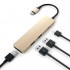 Переходник Satechi Slim Aluminum Type-C Multi-Port Adapter (4K HDMI, сквозной порт питания, 2х USB) золотой (ST-CMAG) оптом