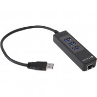 USB-хаб Satechi 3-Port Portable USB 3.0 Hub and Ethernet LAN Network Adapter черный
