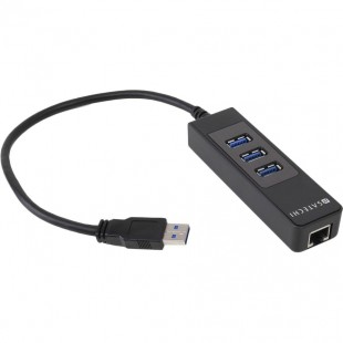 USB-хаб Satechi 3-Port Portable USB 3.0 Hub and Ethernet LAN Network Adapter черный оптом