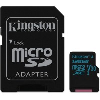 Карта памяти Kingston Canvas GO! microSDXC Class 10 UHS-I V30 U3 90/45 MB/s 128 Гб с адаптером (SDCG2/128GB)