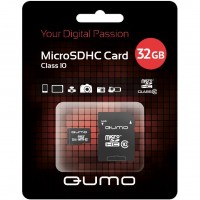 Карта памяти QUMO MicroSDHC 32 Гб Class 10 с адаптером