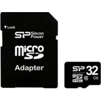 Карта памяти Silicon Power MicroSDHC 32 Гб Class 10 + SD адаптер