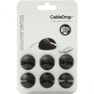 Зажим для проводов Bluelounge CableDrop (6 штук) чёрный оптом