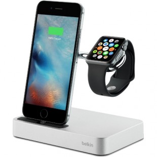 Док-станция Belkin Valet Charge Dock for Apple Watch + iPhone серебристая оптом