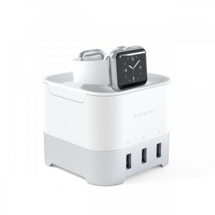 Док-станция Satechi Smart Charging Stand для Apple Watch 1 / 2 / 3, Fitbit Blaze и смартфонов серебристая оптом