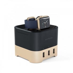 Док-станция Satechi Smart Charging Stand для Apple Watch 1 / 2 / 3, Fitbit Blaze и смартфонов золотая оптом