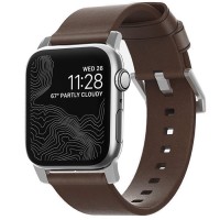 Ремешок Nomad Modern для Apple Watch 38/40 мм темно-коричневый / серебристый