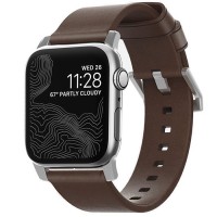 Ремешок Nomad Modern для Apple Watch 42/44 мм темно-коричневый / серебристый