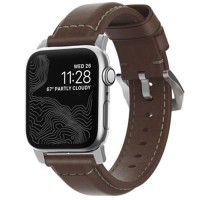 Ремешок Nomad Traditional для Apple Watch 42/44 мм темно-коричневый / серебристый