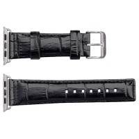 Ремешок The Core Leather Band для Apple Watch 42 мм Crocodile Black чёрный