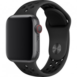 Спортивный ремешок Gurdini Sport Band Nike для Apple Watch 38/40 мм антрацитовый/чёрный (Anthracite/Black) оптом