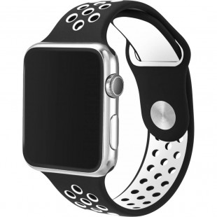 Спортивный ремешок Gurdini Sport Band Nike для Apple Watch 38/40 мм чёрный/белый (Black/White) оптом