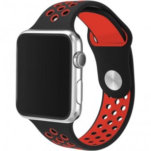 Спортивный ремешок Gurdini Sport Band Nike для Apple Watch 38/40 мм чёрный/красный (Black/Red) оптом