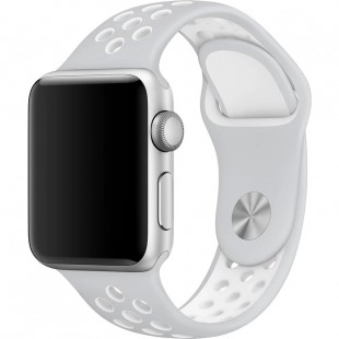 Спортивный ремешок Gurdini Sport Band Nike для Apple Watch 38/40 мм серый/белый (Gray/White) оптом