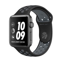 Умные часы Apple Watch Nike+ 38 мм, алюминий «серый космос», спортивный ремешок Nike «чёрный/холодный серый»