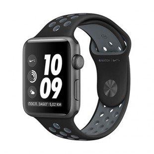 Умные часы Apple Watch Nike+ 38 мм, алюминий «серый космос», спортивный ремешок Nike «чёрный/холодный серый» оптом