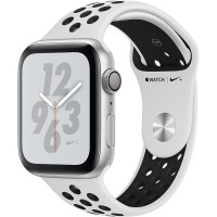 Умные часы Apple Watch Nike+ Series 4 40 мм, серебристый алюминий, спортивный ремешок Nike цвета «чистая платина/чёрный»