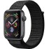 Умные часы Apple Watch Series 4 40 мм, алюминий «серый космос», спортивный браслет чёрного цвета (Loop band) оптом