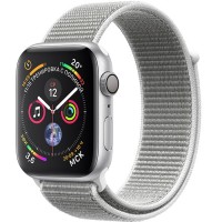 Умные часы Apple Watch Series 4 40 мм, серебристый алюминий, спортивный браслет цвета «белая ракушка» (Loop band)