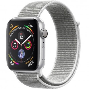Умные часы Apple Watch Series 4 40 мм, серебристый алюминий, спортивный браслет цвета «белая ракушка» (Loop band) оптом