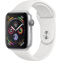 Умные часы Apple Watch Series 4 40 мм, серебристый алюминий, спортивный ремешок белого цвета