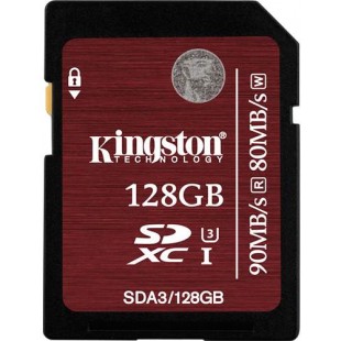 Карта памяти Kingston SDXC 128Gb Class 10 U3 UHS-I SDA3/128GB (Black) оптом