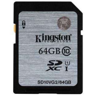 Карта памяти Kingston SDXC 64Gb Class 10 U1 UHS-I SD10VG2/64GB (Silver) оптом
