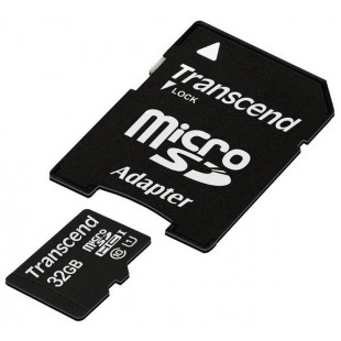 Карта памяти + адаптер Transcend microSDHC Class10 U1 32GB (TS32GUSDU1) оптом