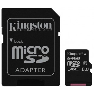 Карта памяти с адаптером Kingston microSDXC 64Gb Class10 SDC10/64GB (Black) оптом