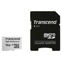 Карта памяти с адаптером Transcend microSDHC Class 10 16Gb TS16GUSDHC10V (Grey)