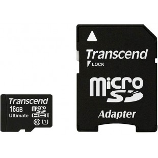 Карта памяти с адаптером Transcend microSDHC Class 10 UHS-I 600x 16Gb TS16GUSDHC10U1 (Black) оптом