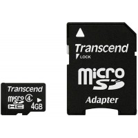 Карта памяти с адаптером Transcend microSDHC Class 4 4Gb TS4GUSDHC4 (Black)