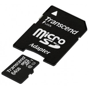 Карта памяти с адаптером Transcend microSDXC Class10 U1 64GB (TS64GUSDU1) оптом