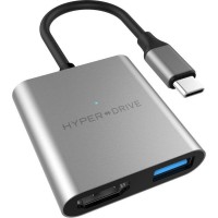 USB-хаб HyperDrive 3-in-1 USB-C (Space Grey)