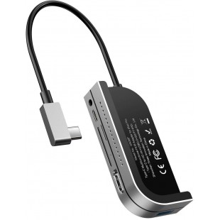 USB-концентратор Baseus Bend Angle No.7 Multifunctional Type-C (CAHUB-WJ0G) для iPad Pro (Dark Gray) оптом