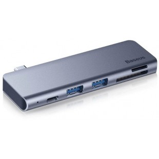 USB-концентратор Baseus Type-C to USB3.0x2/SD/TF/Type-C PD (CAHUB-K0G) для MacBook Pro (Grey) оптом