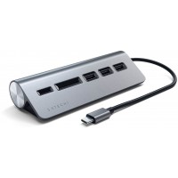 USB-концентратор Satechi Aluminum USB 3.0 Hub & Card Reader ST-TCHCRM (Space Gray)