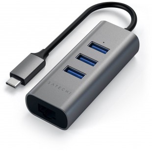 USB-концентратор Satechi Aluminum USB 3.0 Hub & Ethernet ST-TC2N1USB31AM (Space Gray) оптом