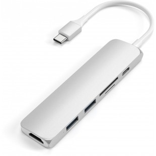 USB-концентратор Satechi Slim Multi-Port V2 (ST-SCMA2S) Type-C 4K (Silver) оптом